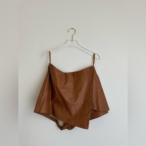 She + Sky Faux Leather Skort